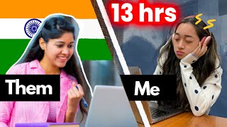 13 hours studying Trying INDIAN students study routine  speaking Hindi🔥 [upl. by Bidget549]