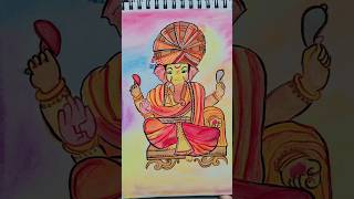 Ganesh ji 🙏❤️ painting 🎨🖌️ painting shorts youtubeshorts watercolorpainting [upl. by Nomelihp]