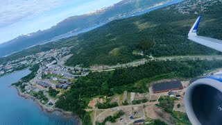 SAS A320neo Takeoff from Tromsø [upl. by Atikan568]