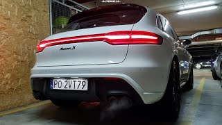 Porsche Macan S 29 V6 380 sound exhaust sound cold start revs launch control interior sound [upl. by Onairotciv]