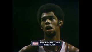 1969 Bucks vs Pistons  Lew Alcindor First NBA Game 12 [upl. by Anrahs]