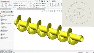 Calculate Helical Screw Conveyor in flat form using Solidworks Sheet metal [upl. by Aurea]