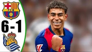 Barcelona vs Real Sociedad 61  All Goals amp Highlights  LaLiga 2024 [upl. by Ahsiak774]