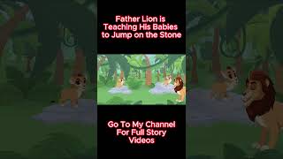 Father Lion is Teaching His Babies to Jump on the Stone childrenseducation kidssongs kidslearning [upl. by Aztinay]