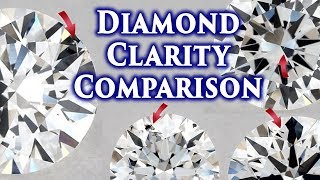 Diamond Clarity Comparison VS1 vs VS2 SI1 SI2 VVS1 VVS2 I1 IF I2 I3 FL Ring Chart Explained Scale SI [upl. by Ahseya]