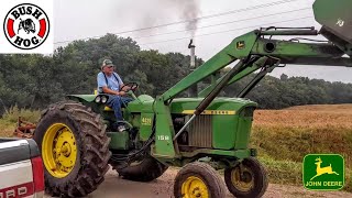 John Deere 4020 Diesel Mowing With Bush Hog [upl. by Loring]