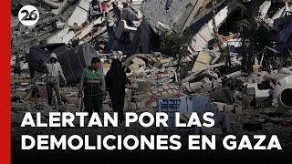 MEDIO ORIENTE  Alertan por las demoliciones controladas en Gaza [upl. by Etteval]