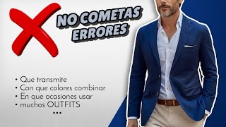 BLAZER saco AZUL MARINO ➤ Como combinar formales casuales y Semi formales muchos OUTFITS [upl. by Kremer]