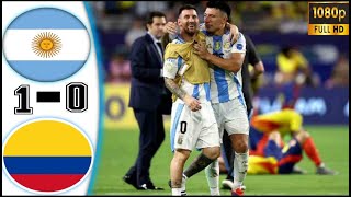 Argentina1 Vs 0Colombia Highlights Argentina Wins Copa America Final 20241080pHD [upl. by Manning]