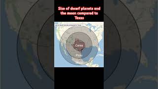 Size of dwarf planets and the moon compared to Texas [upl. by Esalb]