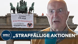 RADIKALER KLIMAAKTIVISMUS Klimaaktivisten demonstrieren auf Brandenburger Tor [upl. by Vite282]