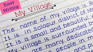 My village essay writing  easy essay on my village for kids  essay writing sharphandwriting [upl. by Shiff635]