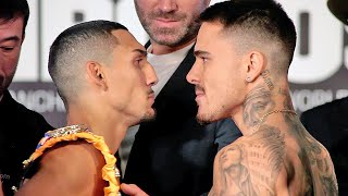 TEOFIMO LOPEZ VS GEORGE KAMBOSOS JR  FULL WEIGH IN AND HEATED FACE OFF [upl. by Meehahs758]