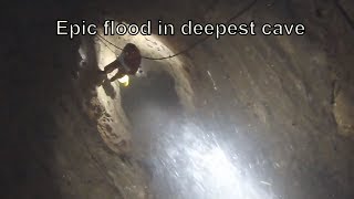 Caving in the Veryovkina during the floodquotЕpic moment in the Veryovkina cavequot [upl. by Grae369]