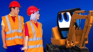 Construction Crew Song  Excavator Bulldozer Digger Crane  Kids Funny Songs [upl. by Havelock]