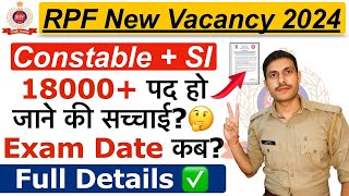 RPF New Recruitment 2024  RPF Constable amp SI Exam Date 2024  RPF Constable amp SI Post Increase 2024 [upl. by Zaccaria]