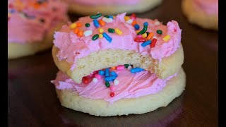 Easy Homemade Lofthouse Cookies  Frosted Sugar Cookies [upl. by Ettevi875]