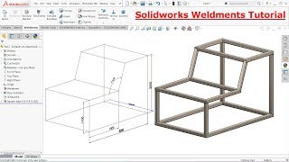 Solidworks Weldments tutorial steel structure [upl. by Yeznil]