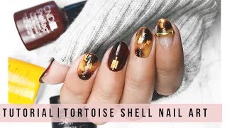 TUTORIAL  TORTOISE SHELL NAIL ART CND Shellac Gel Polish [upl. by Aufa]