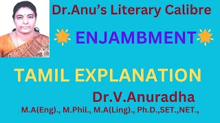 ENJAMBMENT  Definition  Examples from English Poem and Tamil Film Song [upl. by Isiah247]