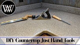 How to Make a Solid Surface Countertop With Just Hand Tools  Corian [upl. by Eillam]