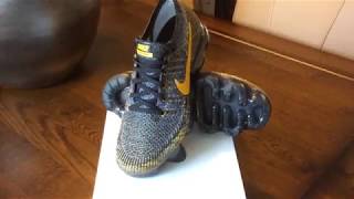 Nike Air VAPORMAX FLYKNIT quotMINERAL GOLDquot 2018 CollectionBlackMineral GoldDark GreyPart 121 [upl. by Nicolette]