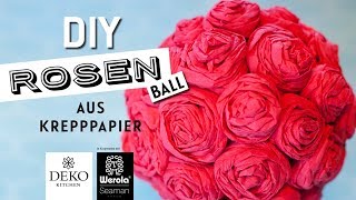 DIY romantischer Rosenball aus Krepppapier How to DekoKitchen in Kooperation mit Werola [upl. by Bose24]