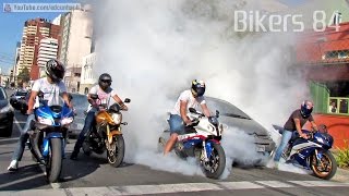 Bikers 84  Superbikes Burnouts Wheelies Revs BMW Ducati Kawasaki Honda amp More [upl. by Bibby404]