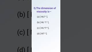 The dimension of viscosity is shorts  Mechanical Fluids  Physics  Class 11th [upl. by Stonwin807]