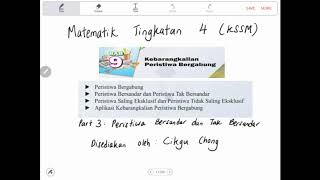 Bab 9 part 3 Matematik Tingkatan 4 kssm Peristiwa bersandar dan tak bersandar [upl. by Dachi246]