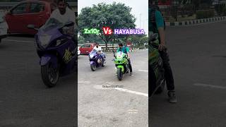 Zx10r vs hayabusa race kawasakizx10r hayabusa race superbike rider racing riders viralvideo [upl. by Amikahs804]