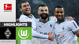 Unbeaten streak extended  Mgladbach  VfL Wolfsburg 40  Highlights  MD11 – Bundesliga 202324 [upl. by Alisen]