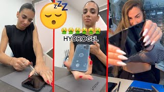 ASMR NEWMARTINA REMOVE DISGUSTING HYDROGEL SCREEN PROTECTOR VS TAMAR FIX IPHONE ALL DESTROYED [upl. by Beatrisa]