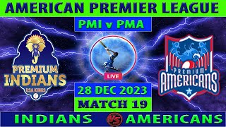 Premium Indians vs Premium Americans  PMI vs PMA  American Premier League 2023  Cricket Info Live [upl. by Spiegel648]