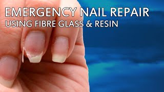 Nail Tutorials for beginners Fixing a broken nail using fibre glass and resin [upl. by Justinian]