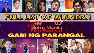 FULL LIST MMFF 2023 WINNERS NARITO ANG KUMPLETONG LISTAHAN NG MGA NANALO SA GABI NG PARANGAL [upl. by Leviram]