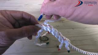 How to tie a Short Splice with 3 strand rope ⎸Tutorial  Professional Yacht Training USA [upl. by Sonitnatsok112]