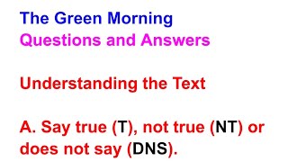 The Green Morning  Question Answer  Gulmohar Golden Jubilee Edition Class 7 [upl. by Herod]