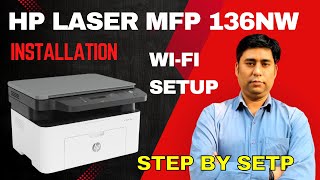 How To Download amp Installation Hp Laserjet mfp 136nw Driver  HP 136nw WIFI amp USB Installation [upl. by Draneb]