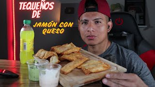 COMIENDO TEQUEÑOS DE JAMON CON QUESO  MUKBANG EN ESPAÑOL [upl. by Bank]