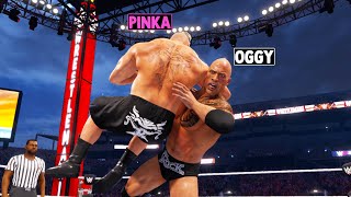 Oggy The Rock Vs Pink Panther The Brock Lesnar In WWE 2K22 [upl. by Pinzler]