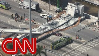 Pedestrian bridge at Florida International University collapses [upl. by Ddart]