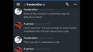 YandereDev Takes Criticism Extremely Well [upl. by Acihsay]