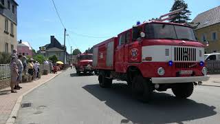 Festumzug Feuerwehr Adorf Erzgebirge 8 Floriansfest und 4 Orchestertreffen [upl. by Ylrebmic]