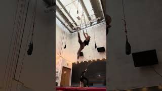 Performer is doing trapeze choreography [upl. by Flower]