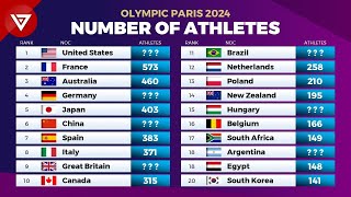 🟣 OLYMPIC PARIS 2024 Number of Athletes in Every CountriesNations [upl. by Markowitz]