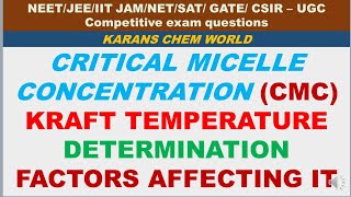 CRITICAL MICELLE CONCENTRATION CMC Micelles ASSOCIATED COLLOID KRAFT temperature STABILITY STRUCTURE [upl. by Enyleve]