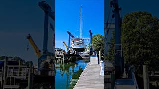 Boat Yard Haulout  boatprojects boatyard chesapeakebay [upl. by Lemmueu]