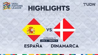 HIGHLIGHTS  España vs Dinamarca  UEFA Nations League 2024  TUDN [upl. by Woolson]