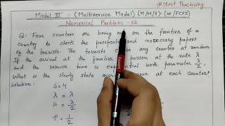 Model 3 MMS  InfinityFCFS  Numerical Problem 2  Queueing Theory in Operation Research [upl. by Sallyann]